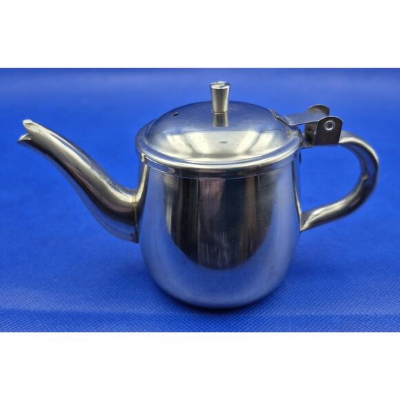Elegant Winco One Serving Silverplate Gooseneck Teapot India 4" Tall GS-10 - Picture 9 of 9
